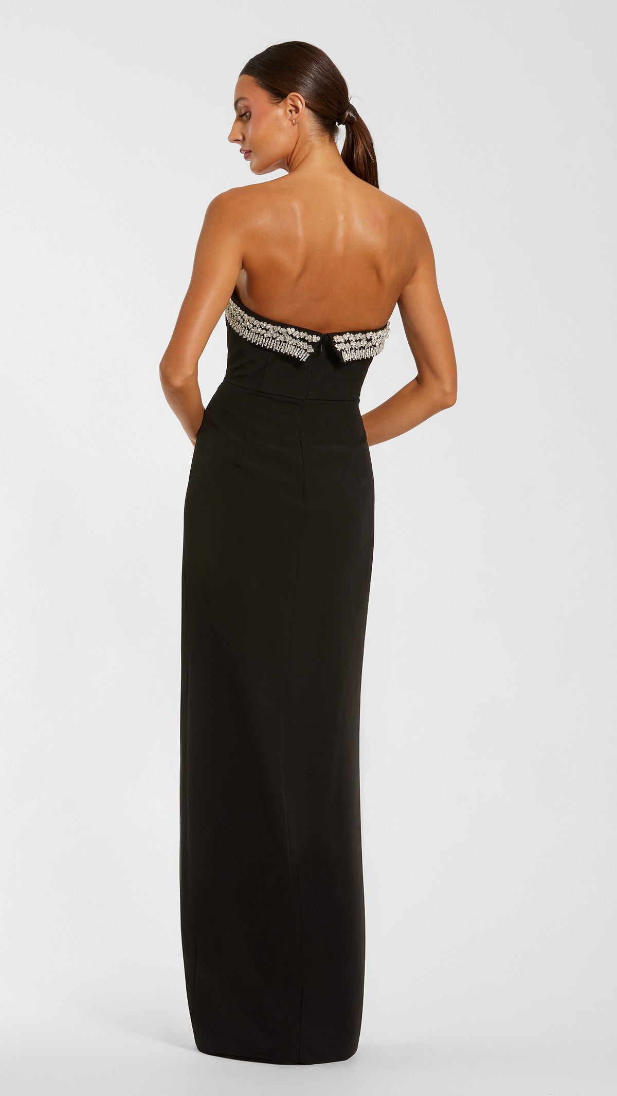 Mac Duggal style 27664 in Black, back view