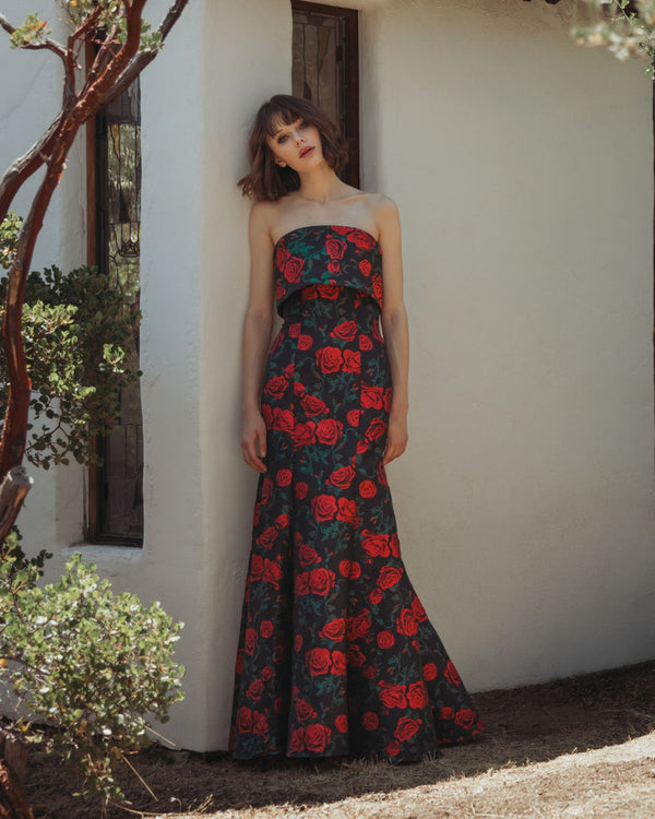 Floral Long Gown Mermaid Mac Duggal 27679