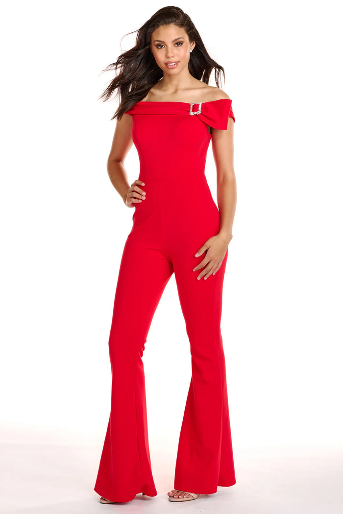 Jumpsuit Fitted Long Formal Jumpsuit  Red