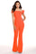 Jumpsuit Fitted Long Formal Jumpsuit Neon Orange