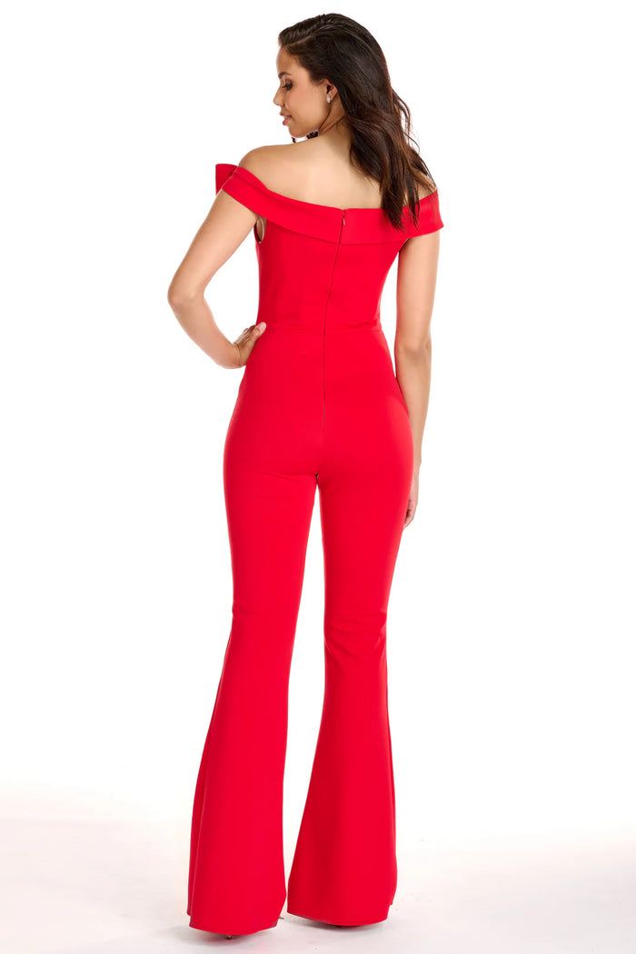 Jumpsuit Fitted Long Formal Jumpsuit  Red