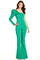 Jumpsuit Fitted Long Formal Puff Sleeve Jumpsuit Emerald