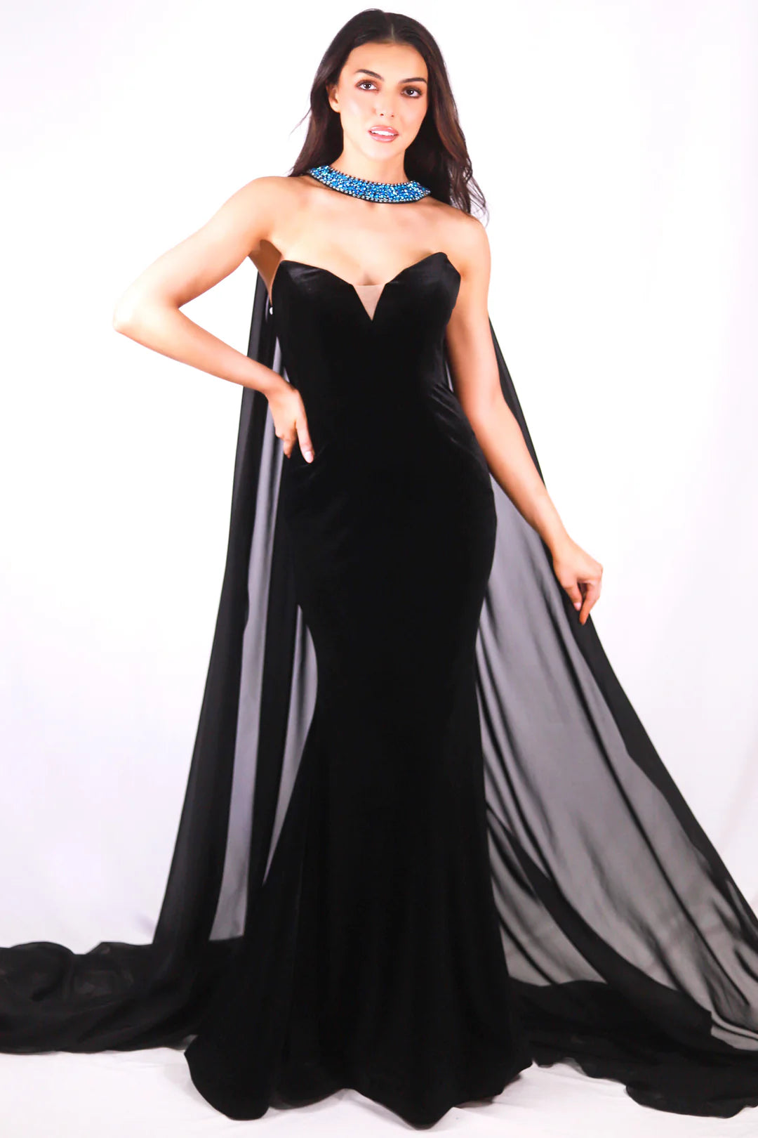 Prom Dresses Long Fitted Formal Evening Prom Gown Black