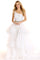 Prom Dresses Fitted Long Formal Overskirt Sequin Dress Iridescent White