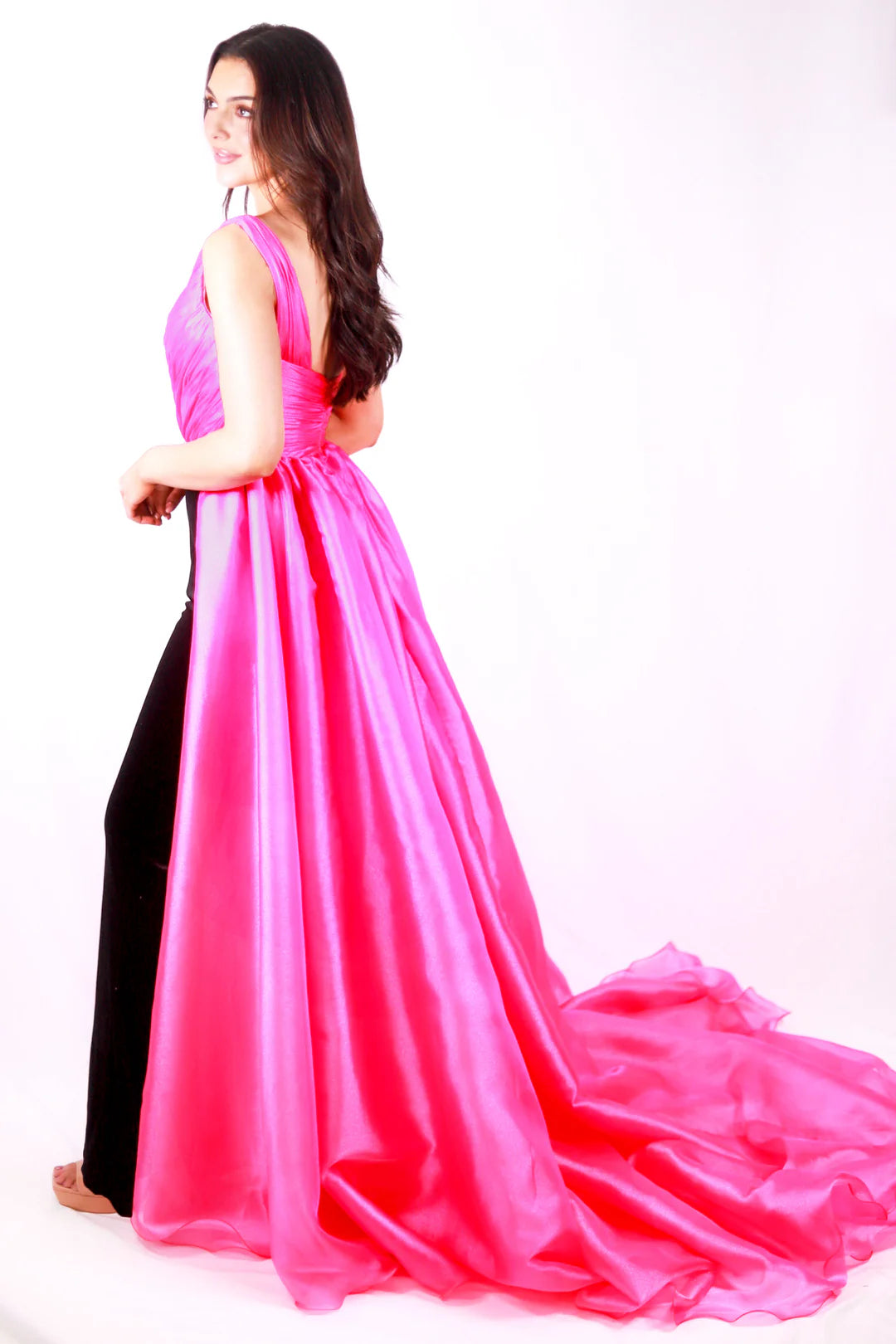 Jumpsuit Long Formal Overskirt Jumpsuit Neon Pink/Black