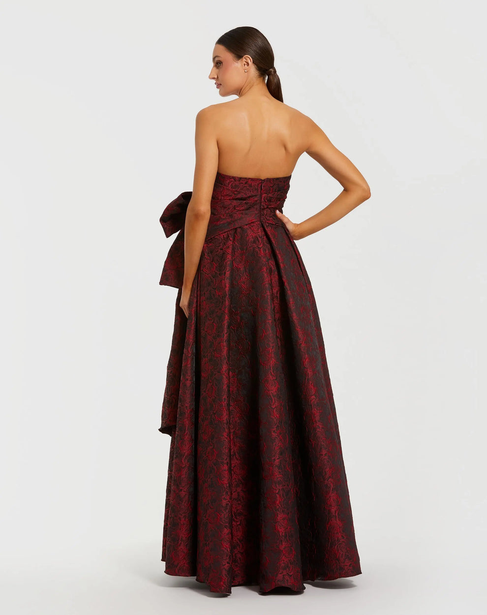 Prom Dresses Formal Long 3D Floral Prom Dress Ruby
