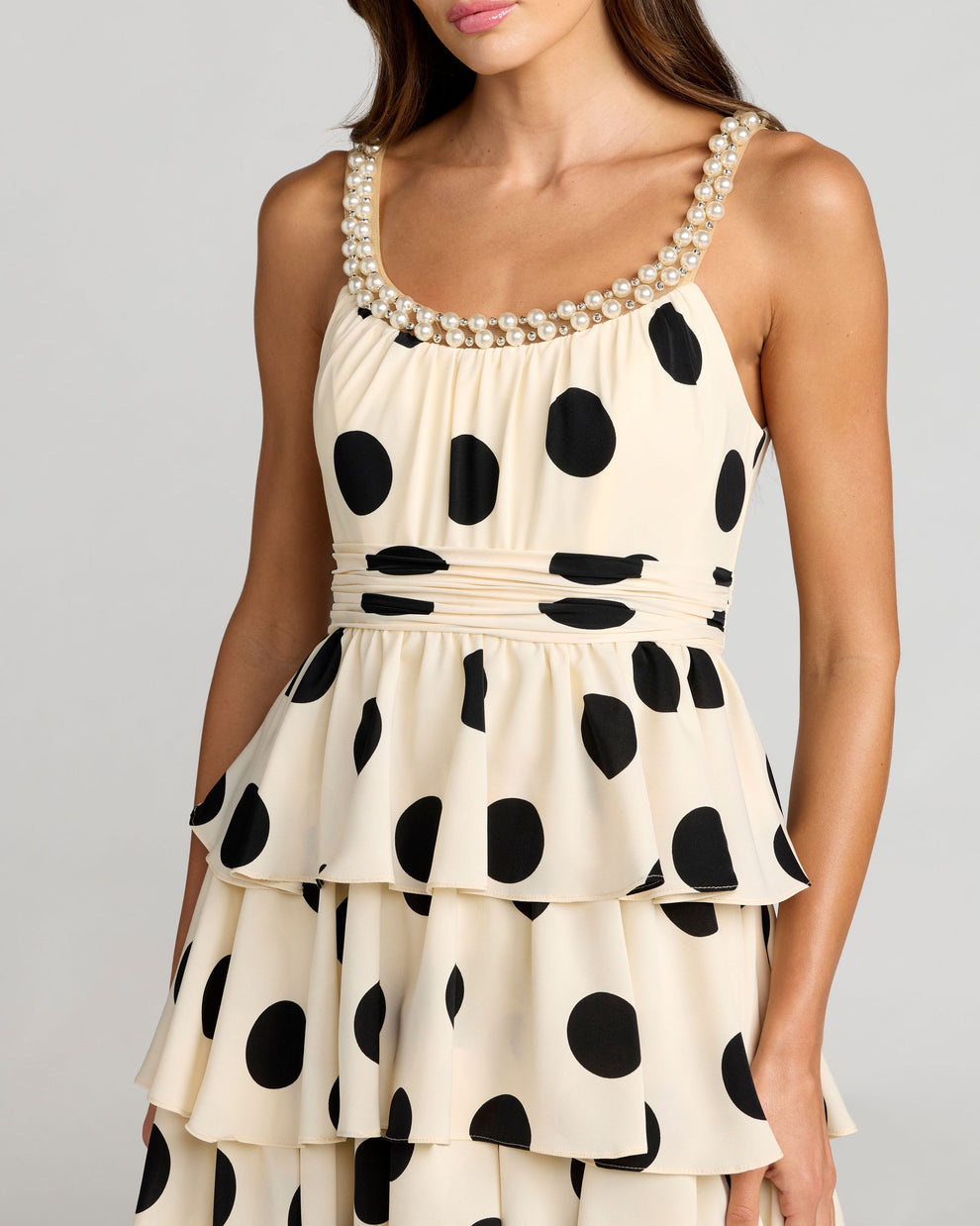 Cocktail Dresses Ruffle Short Print Midi Cocktail Dress Mac Duggal 27736 Black Ivory