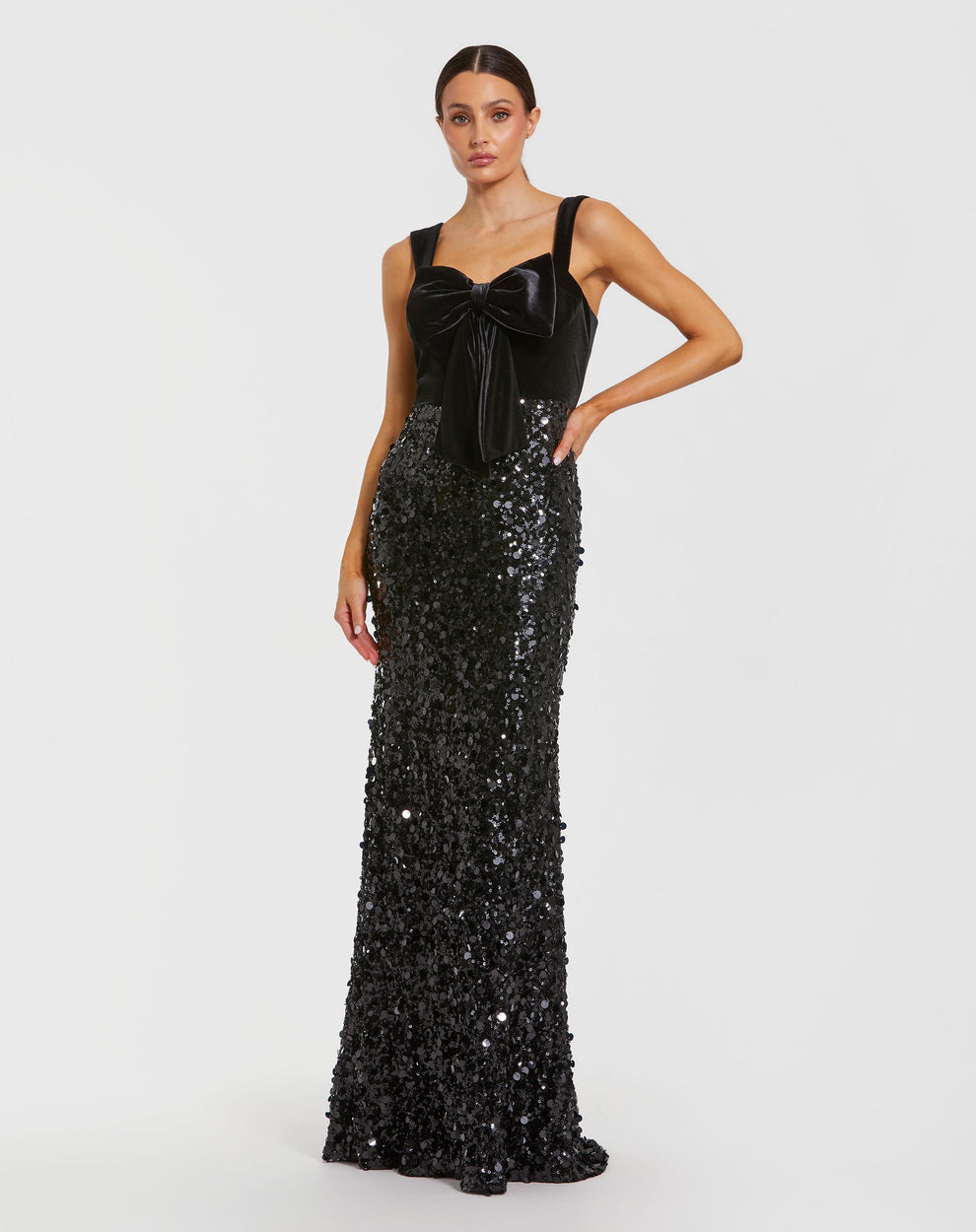 Prom Dresses Sequin Long Formal Fitted Prom Dress Black