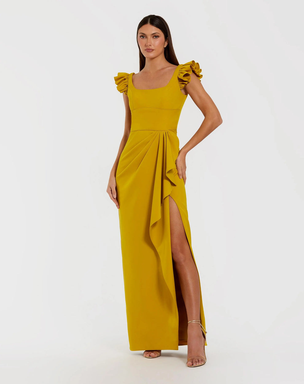 Scoop Floor-Length Crepe Formal Sheath Gown Mac Duggal 27740