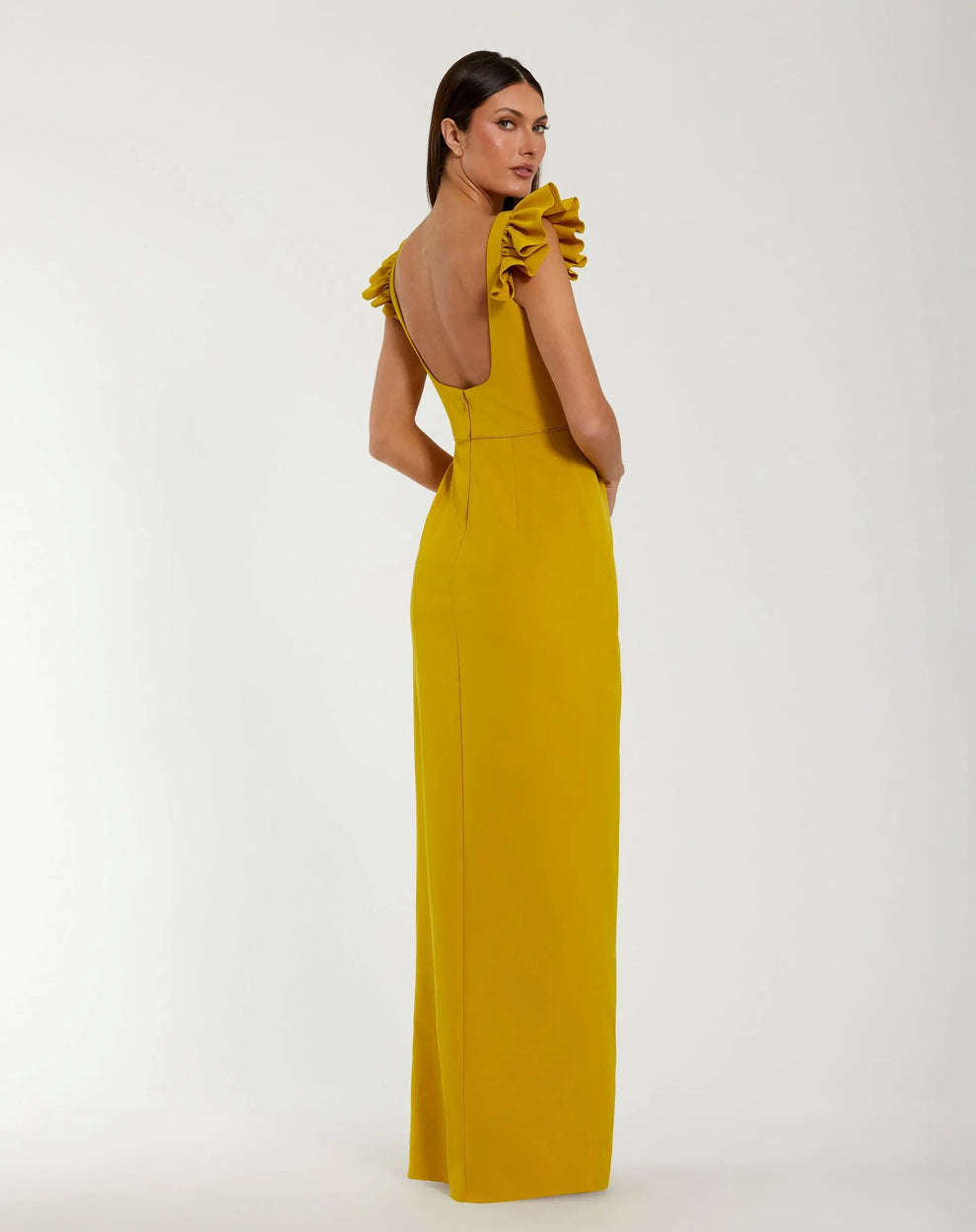 Scoop Floor-Length Crepe Formal Sheath Gown Mac Duggal 27740
