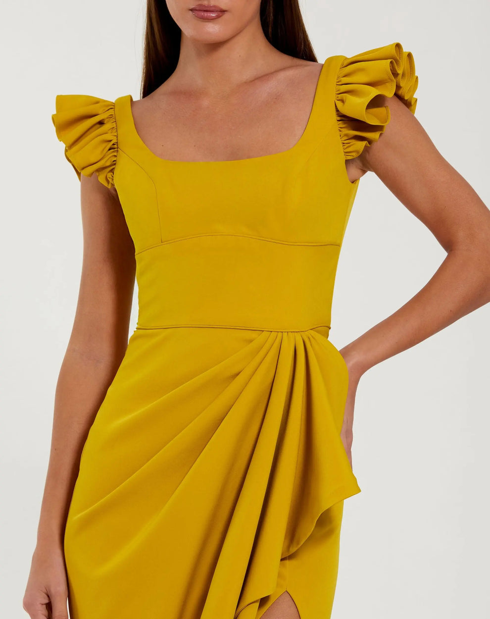 Scoop Floor-Length Crepe Formal Sheath Gown Mac Duggal 27740