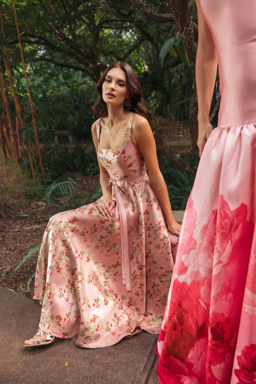 Cocktail Dresses Short Floral Midi A Line Cocktail Dress Mac Duggal 9927767 Pink Multi