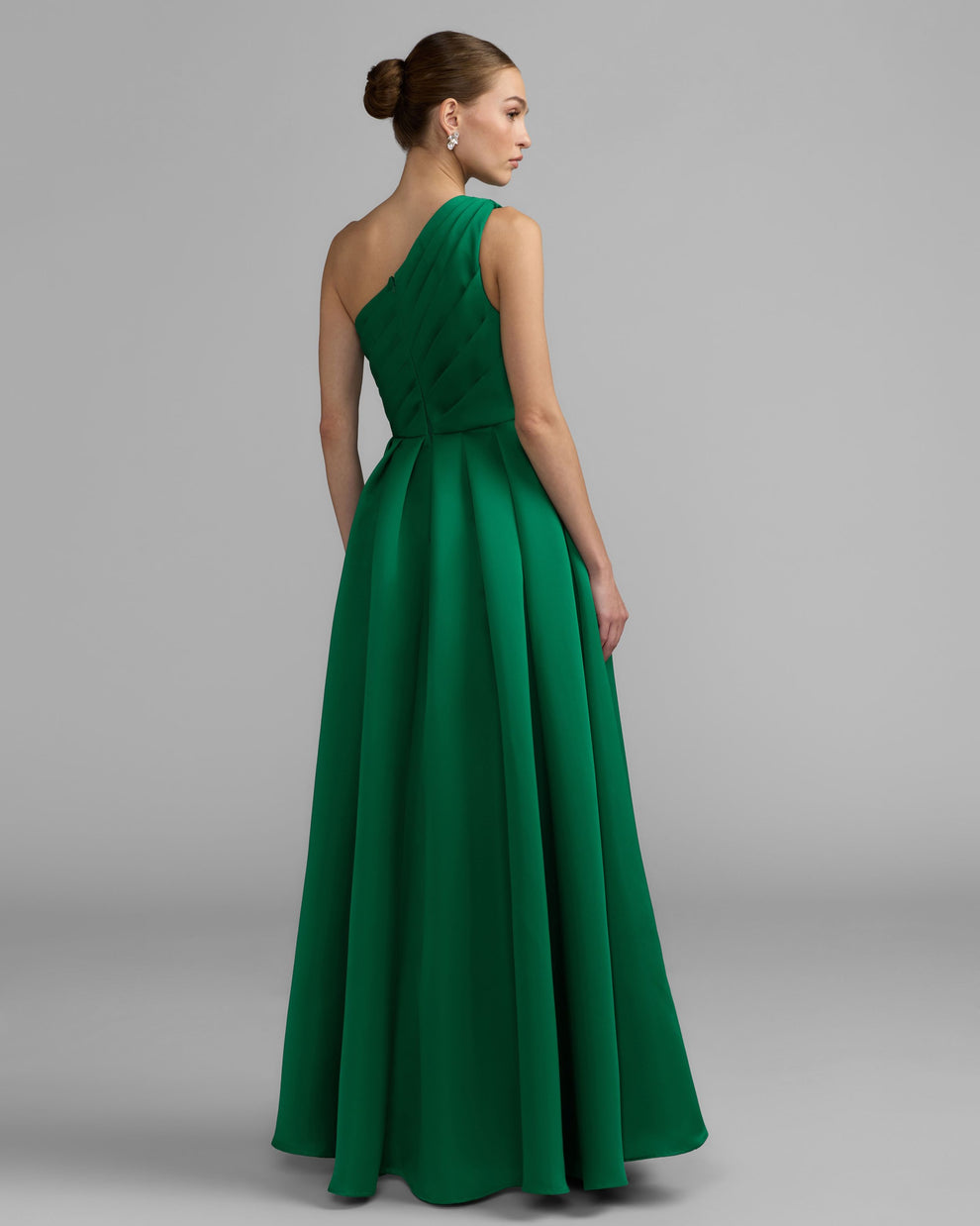 One-Shoulder Floor-Length Satin Formal A-Line Mac Duggal 27784