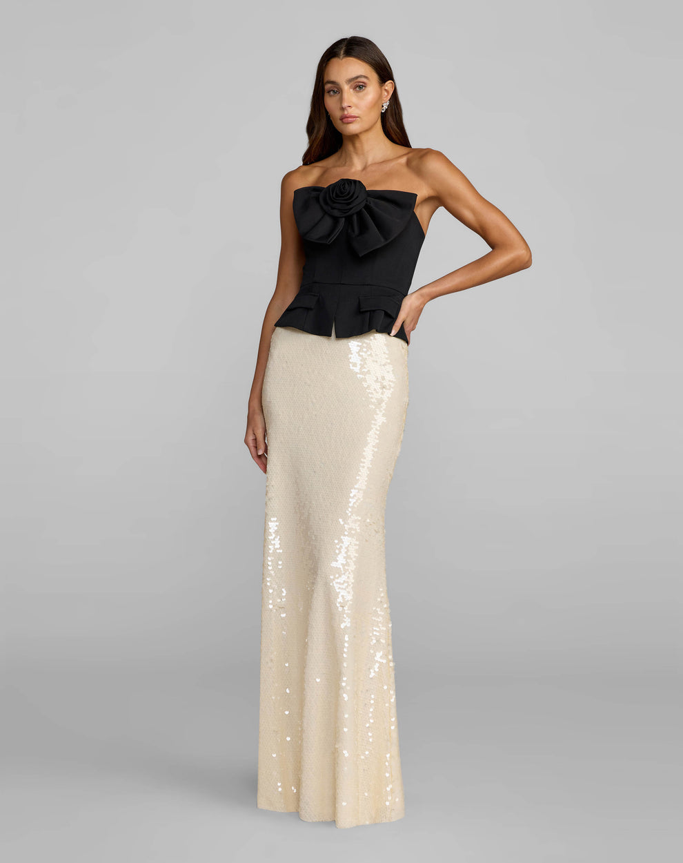 Strapless Curved Neck Floor-Length Sequin Formal Mermaid Mac Duggal 27793