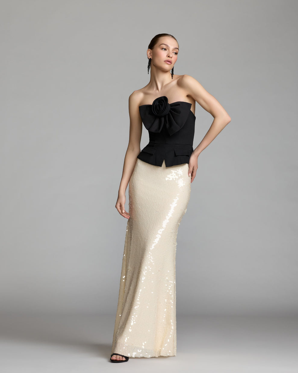 Strapless Curved Neck Floor-Length Sequin Formal Mermaid Mac Duggal 27793