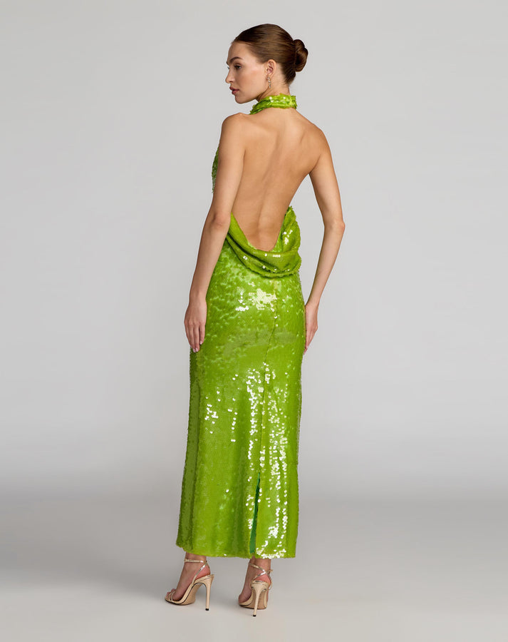 Prom Dresses Fitted Long Formal Sequin Prom Dress Mac Duggal 27794 Apple Green