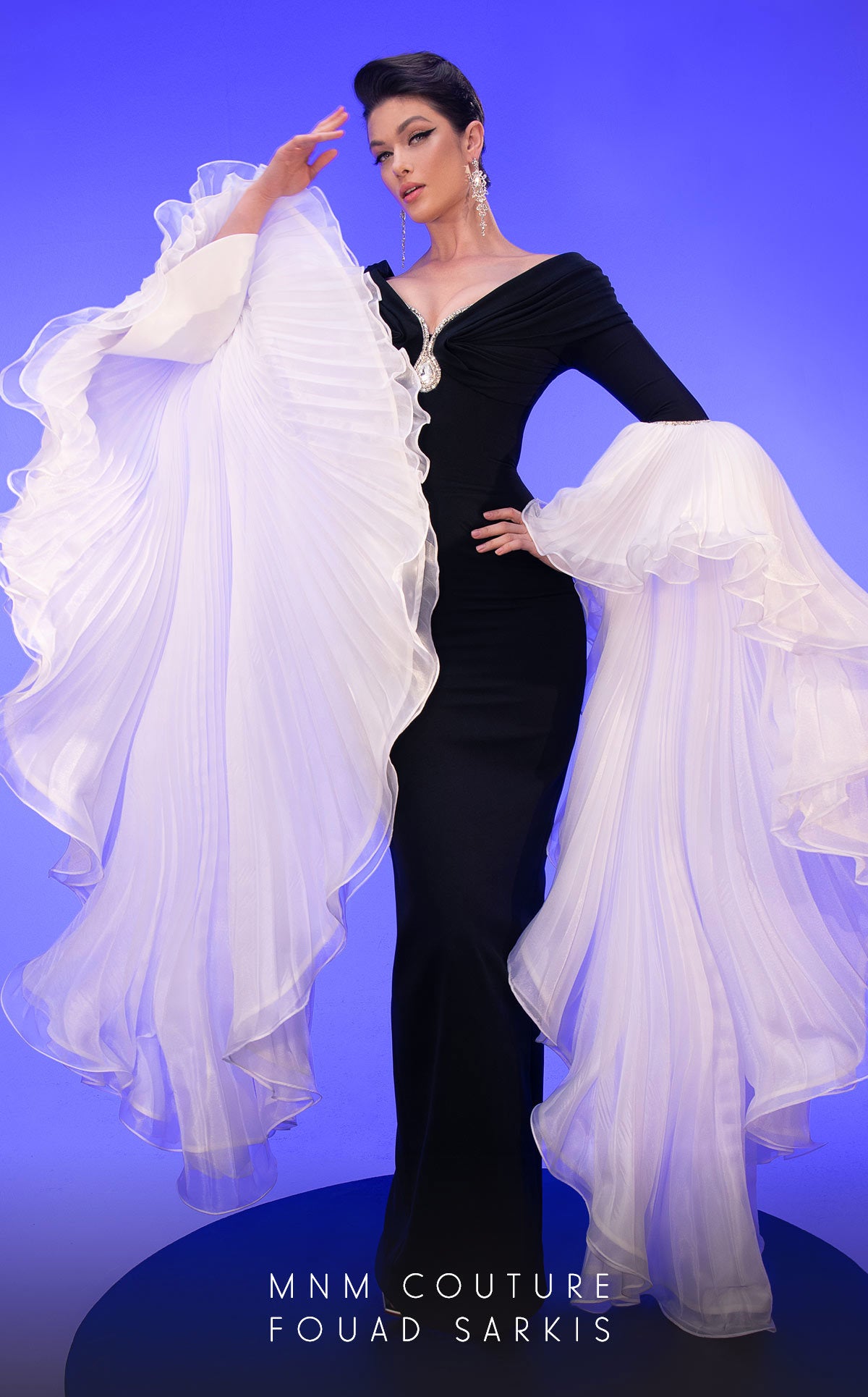 MNM Couture 2781A Long Sleeve Mermaid Formal Evening Dress