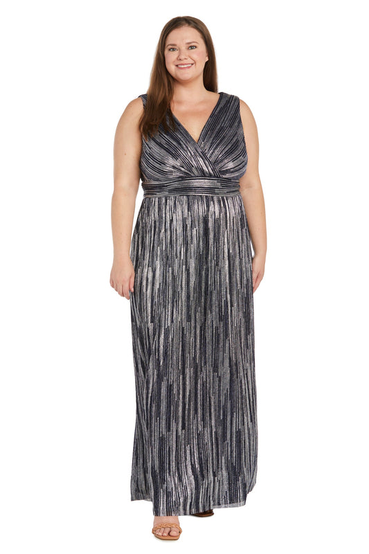 Plus Size Formal Dresses Two Piece Long Formal Plus Size Jacket Dress Navy/Silver