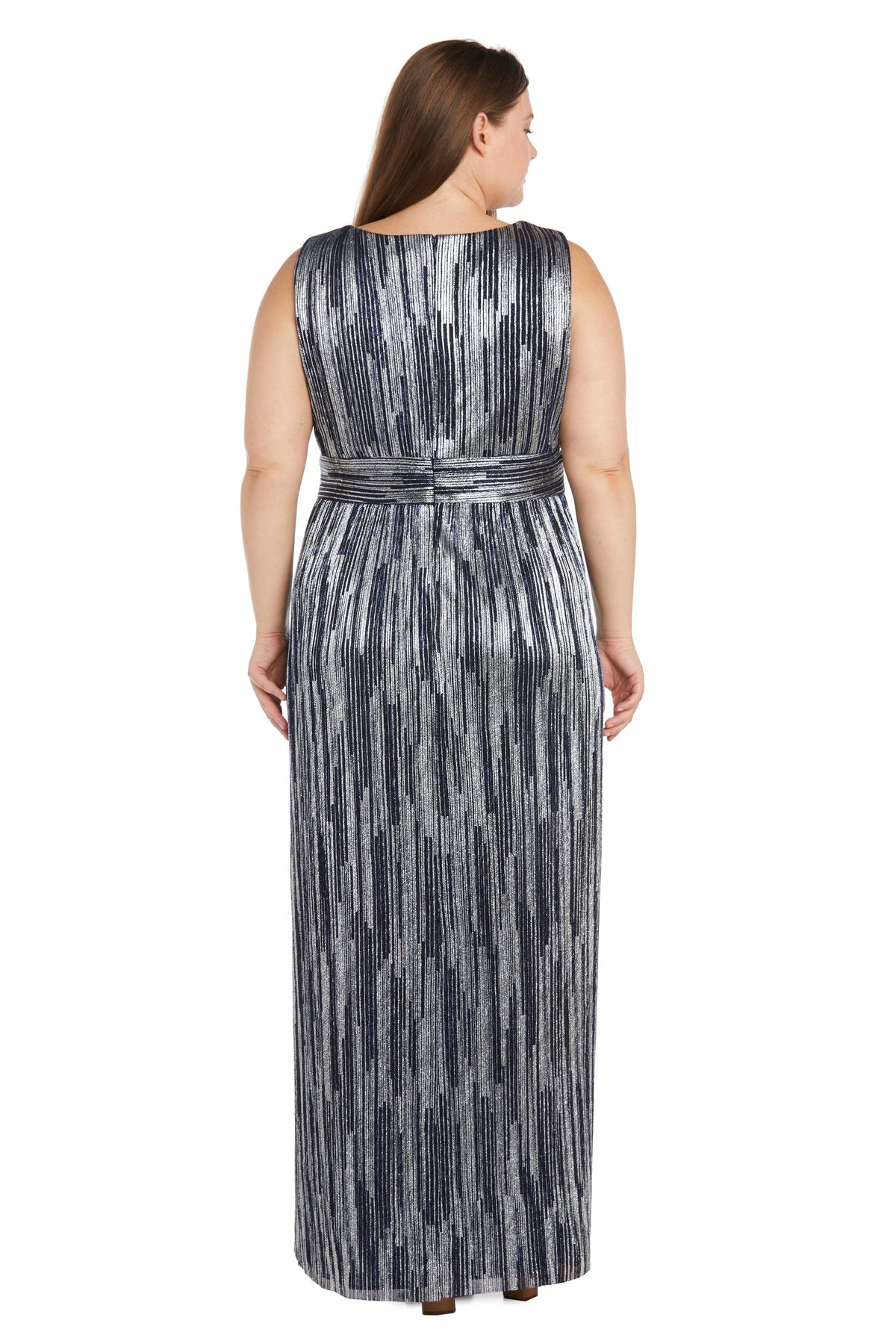 Plus Size Formal Dresses Two Piece Long Formal Plus Size Jacket Dress Navy/Silver