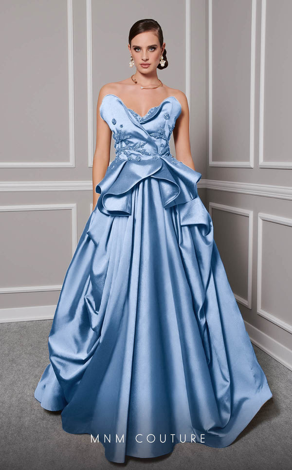 MNM Couture 2786 A Line Long Formal Beaded Prom Dress