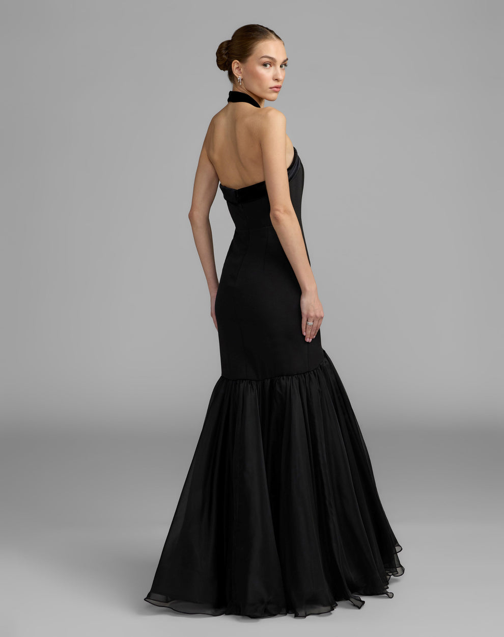 Halter Floor-Length Satin Evening Mermaid Mac Duggal 27874