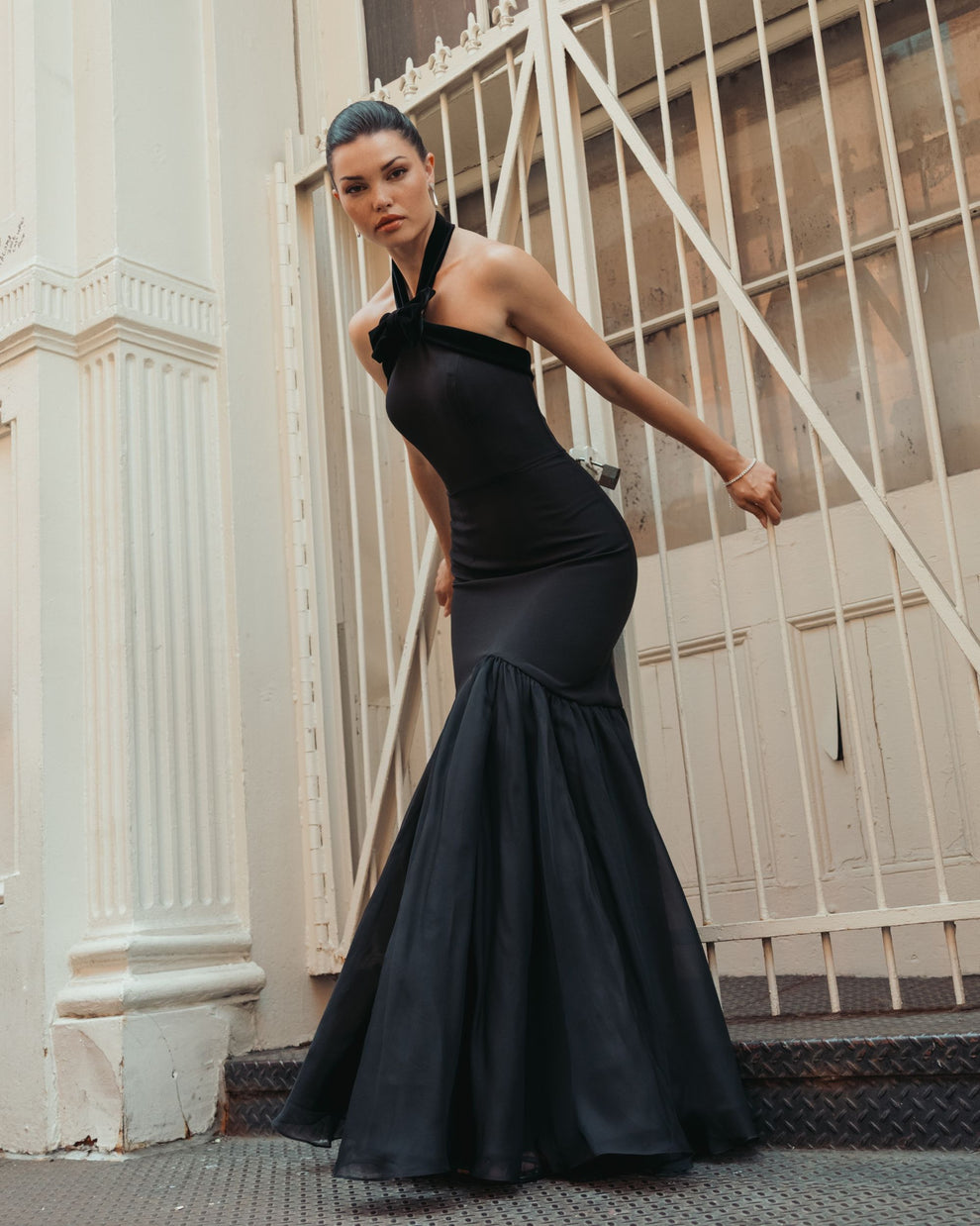 Halter Floor-Length Satin Evening Mermaid Mac Duggal 27874