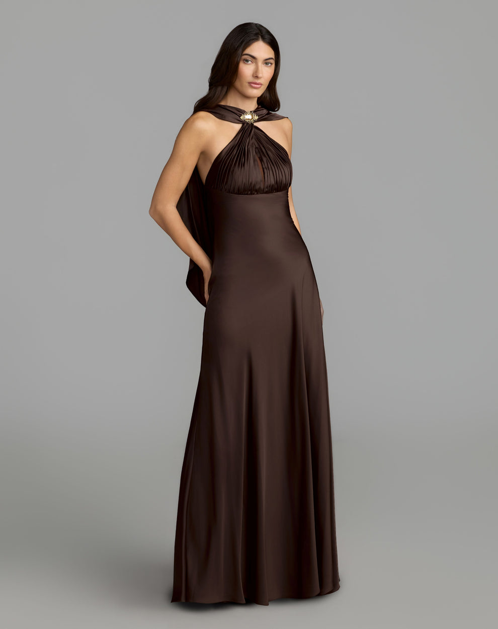 Halter Floor-Length Satin Prom Mermaid Mac Duggal 27878