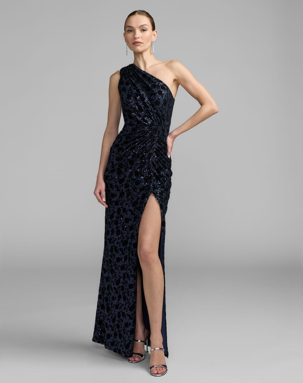 One-Shoulder Floor-Length Sequin Formal Sheath/Column Mac Duggal 27900