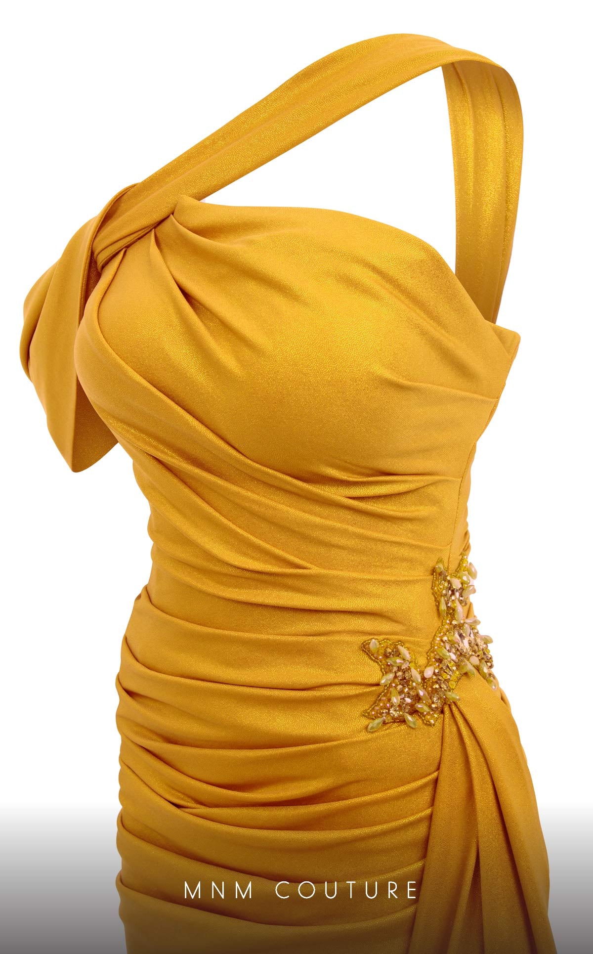 One-Shoulder Floor-Length Satin Formal Mermaid MNM Couture 2792