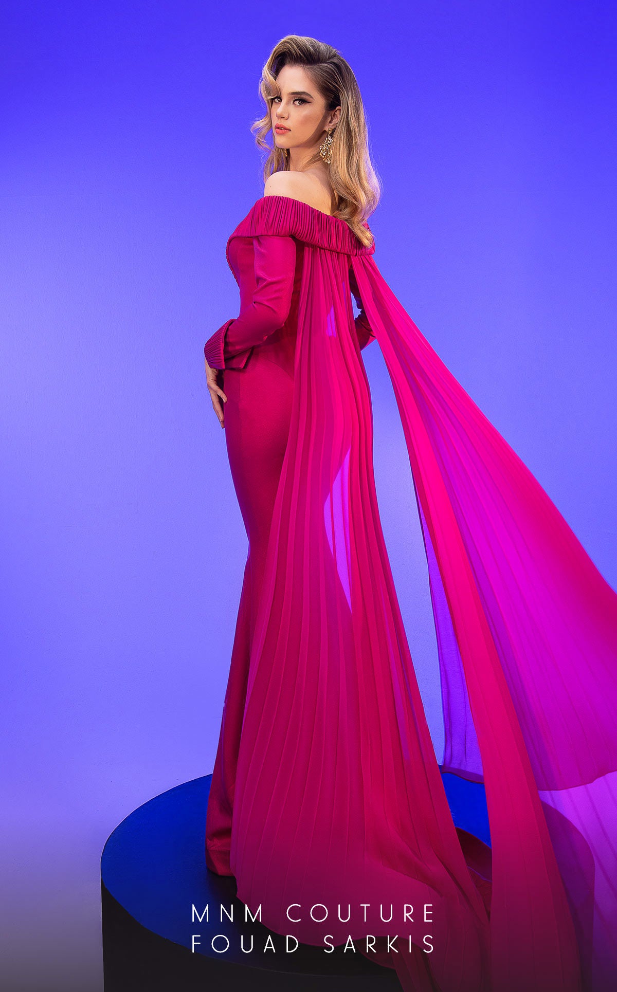 MNM Couture 2793 Long Formal Pleated Mermaid Evening Dress