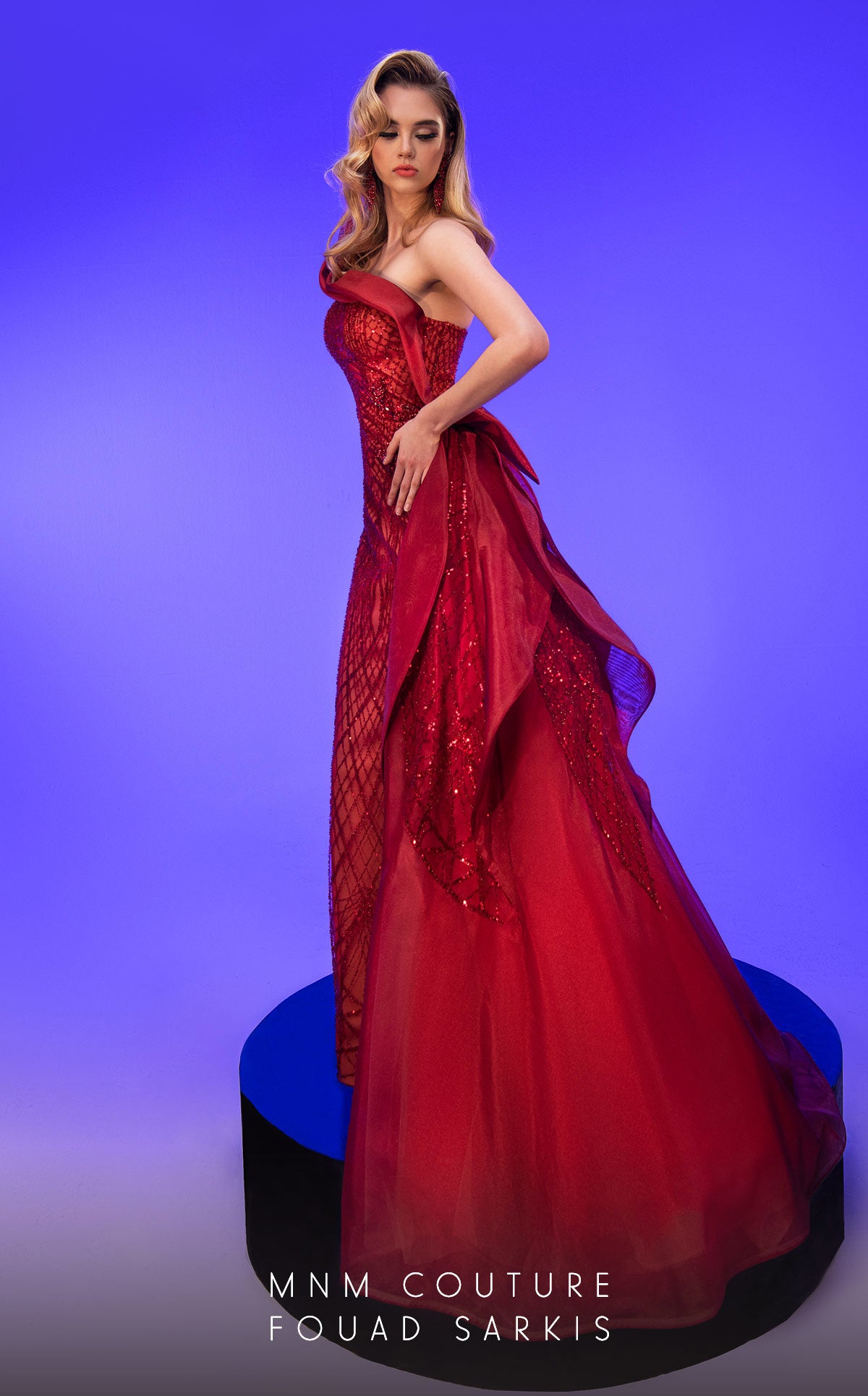 MNM Couture 2794 A Line Long Formal Beaded Evening Formal Dress