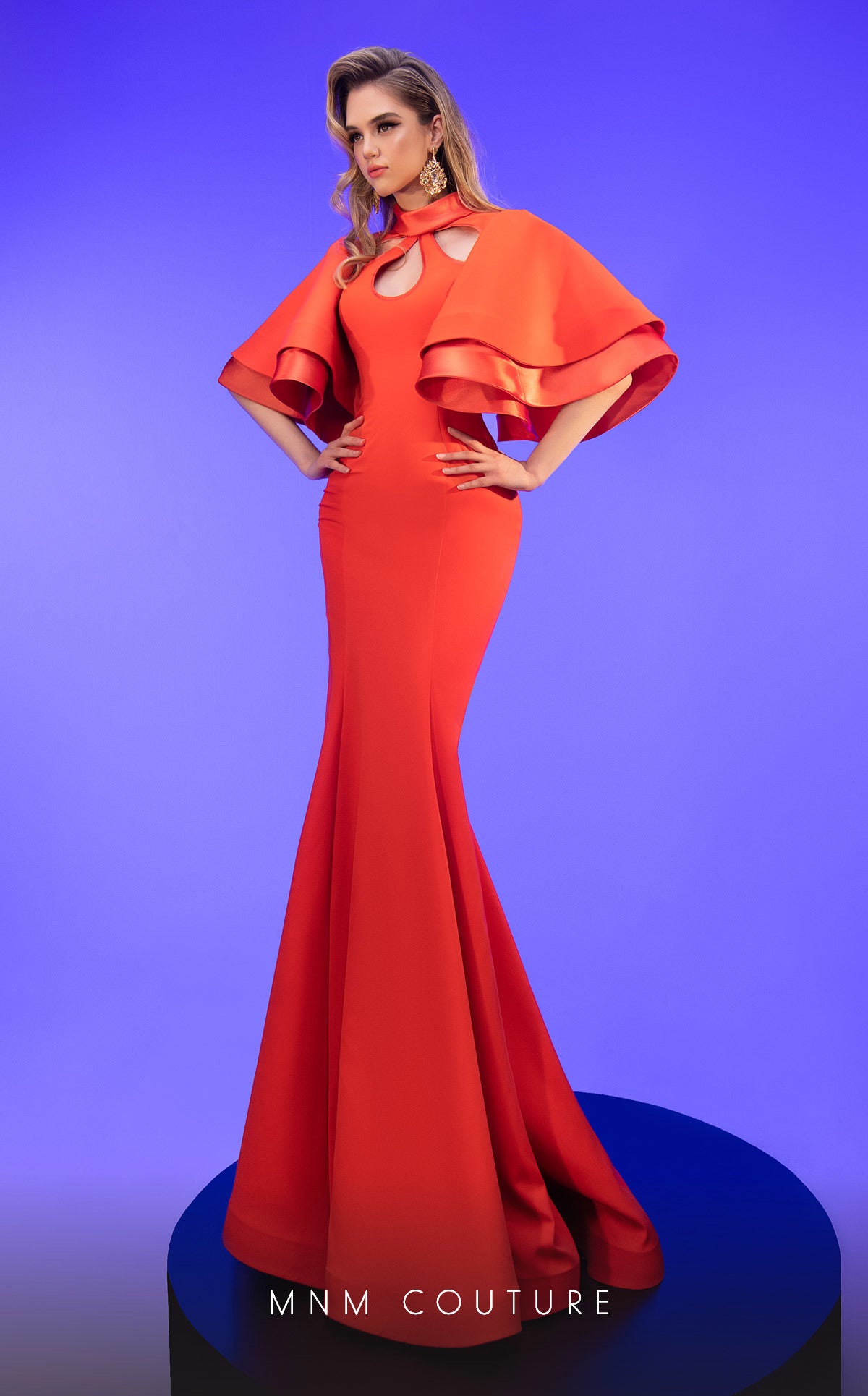 MNM Couture 2798 Fitted Long Mermaid Tiered Formal Dress