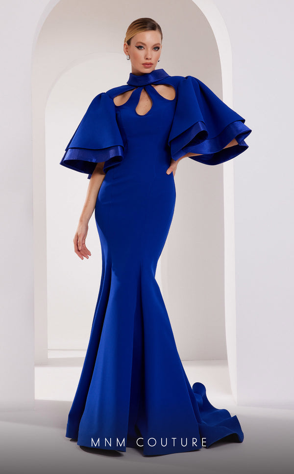 MNM Couture 2798 Fitted Long Mermaid Tiered Formal Dress