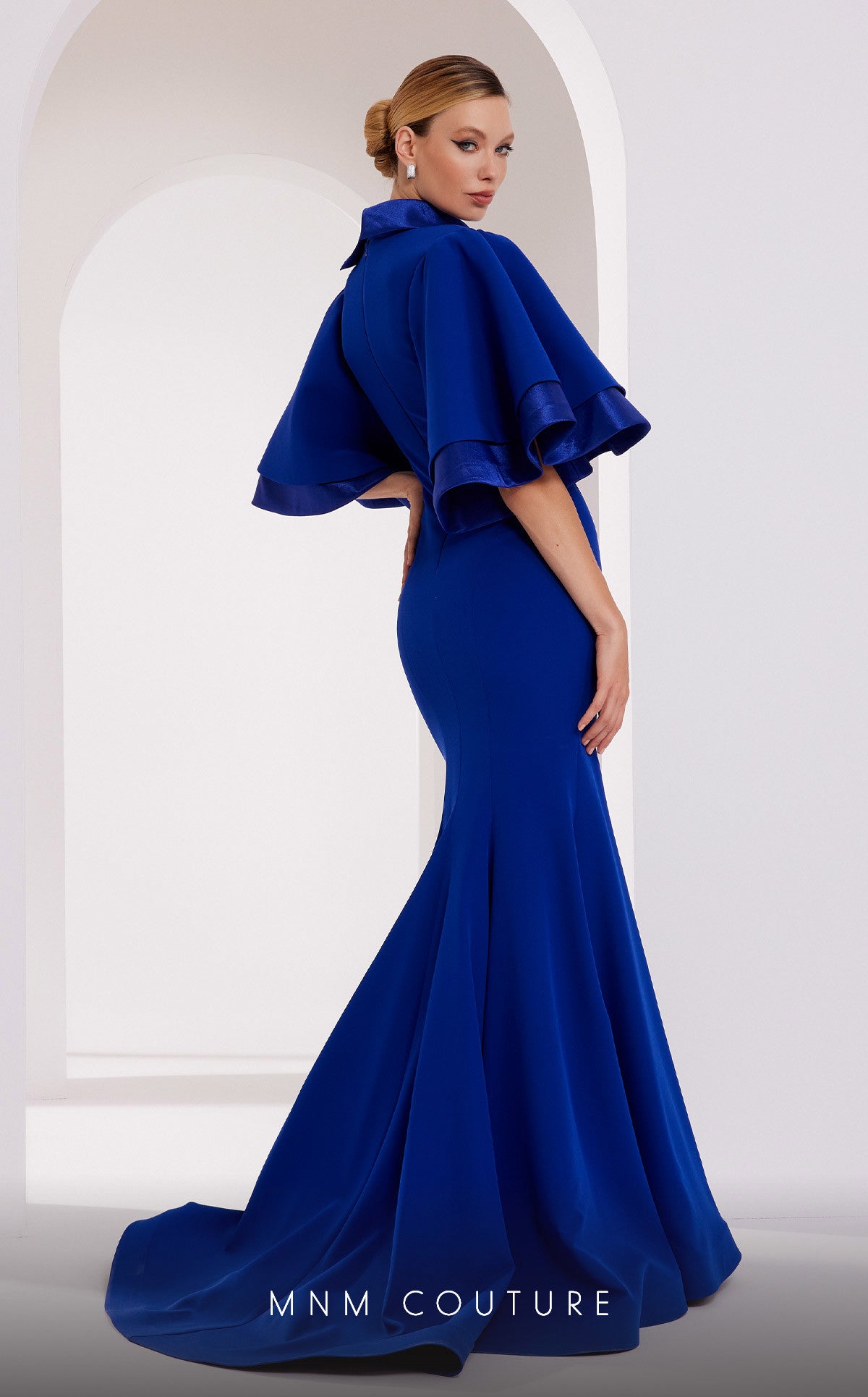 MNM Couture 2798 Fitted Long Mermaid Tiered Formal Dress