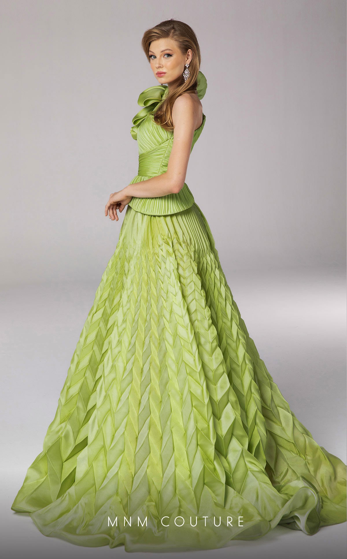 MNM Couture 2799 Long Ball Gown Pleated Formal Evening Dress