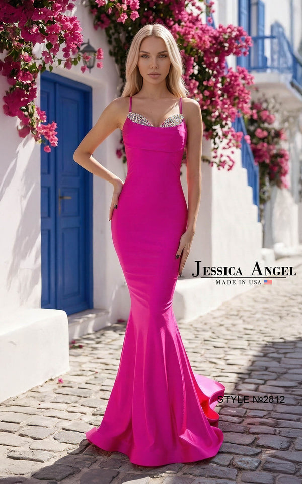 Scoop Floor-Length Jersey Formal Mermaid Trumpet Jessica Angel 2812