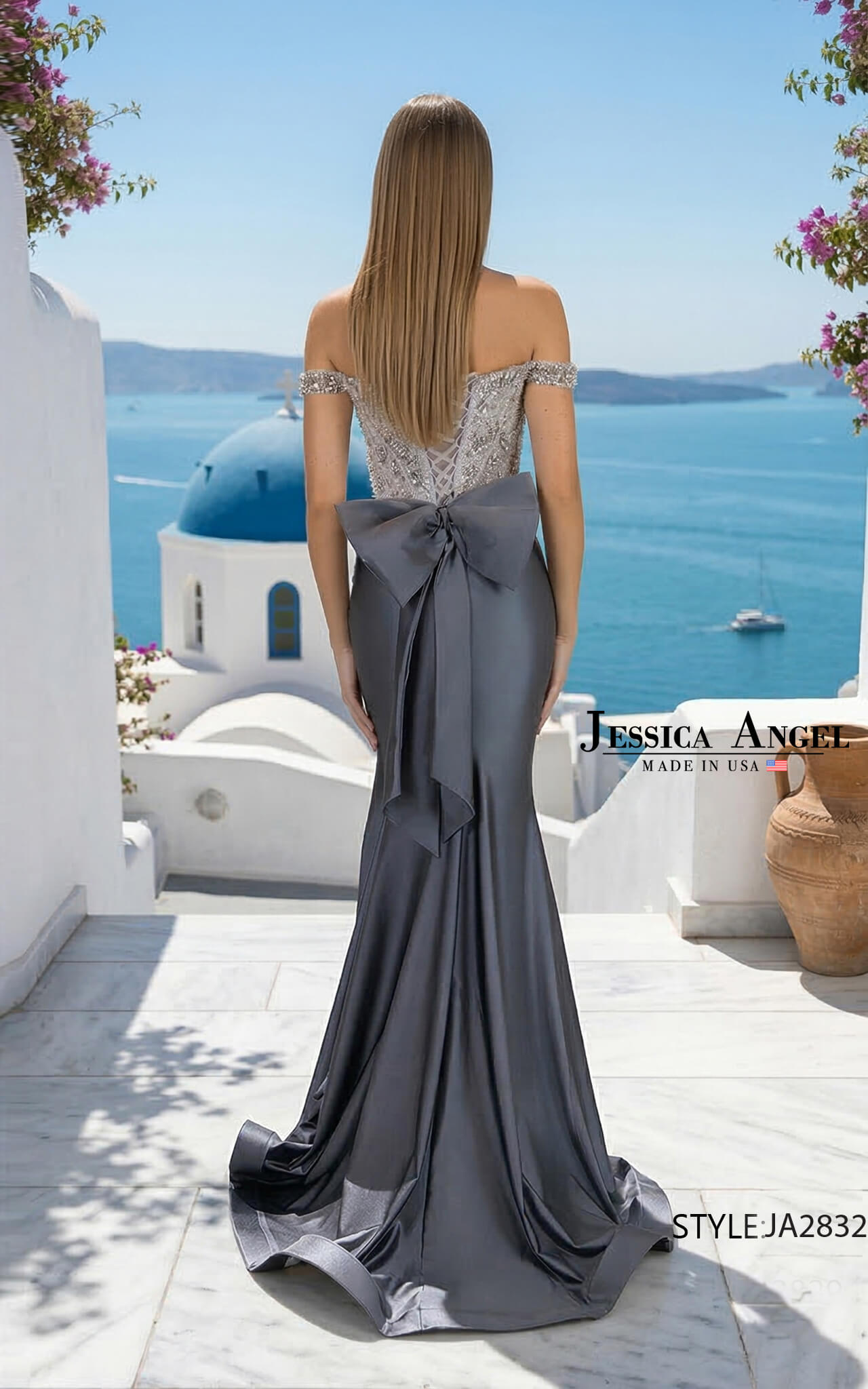 Off-the-Shoulder Floor-Length Jersey Formal Mermaid/Trumpet Jessica Angel 2832