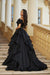 Prom Dresses Tiered Ruffle Formal Prom Long Ball Gown Black