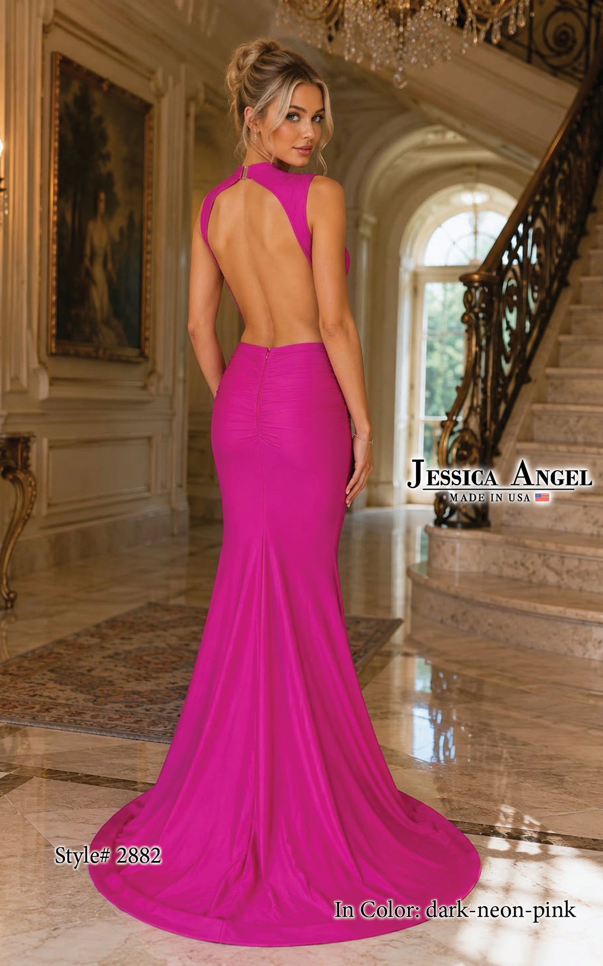 Crew/High-Neck Floor-Length Jersey Formal Mermaid Jessica Angel 2882