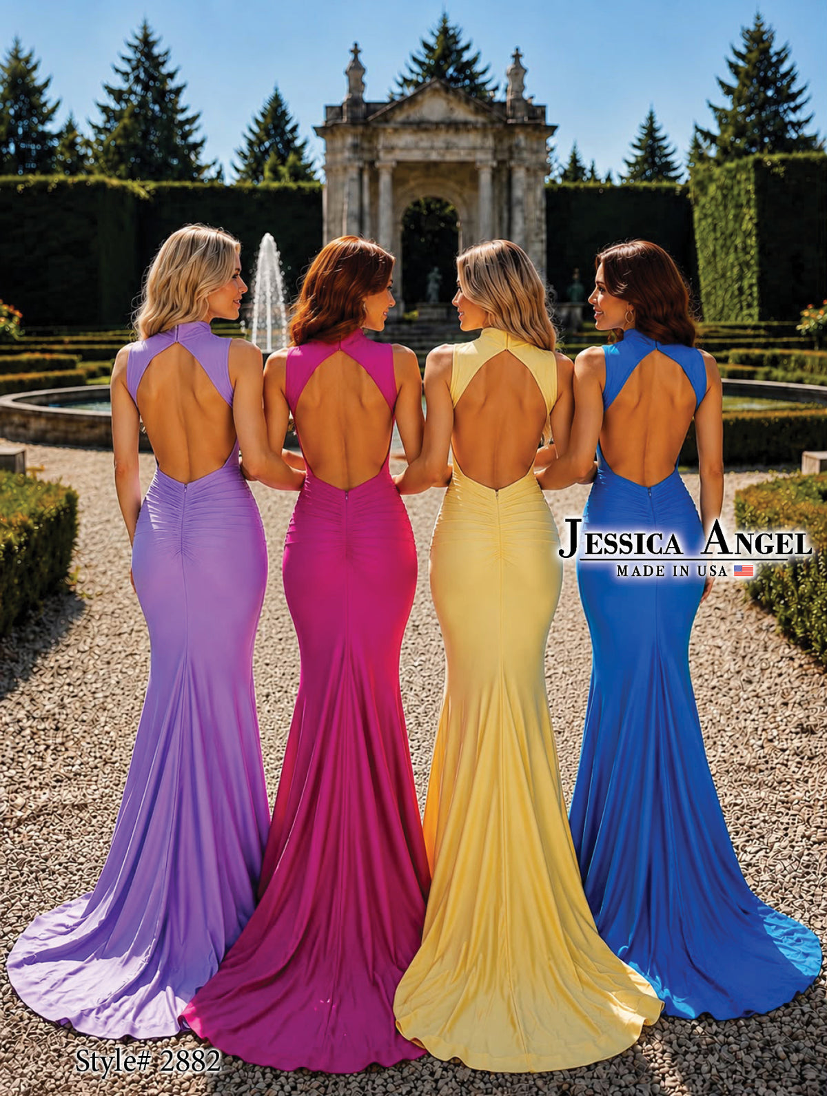 Crew/High-Neck Floor-Length Jersey Formal Mermaid Jessica Angel 2882