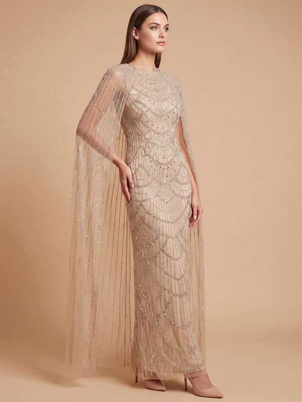 Jewel Floor-Length Tulle Formal Sheath Lara 28840