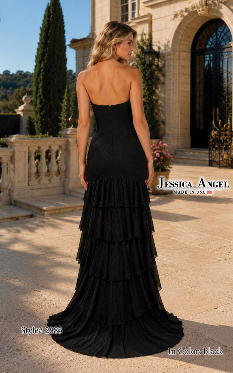 Strapless Curved Neck Floor-Length Sequin Occasion Mermaid Jessica Angel 2885