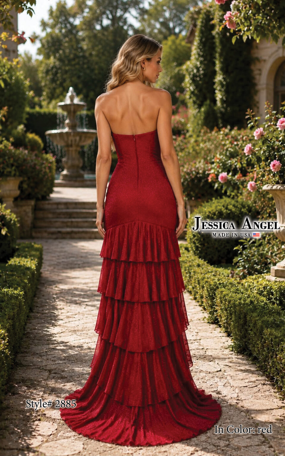 Strapless Curved Neck Floor-Length Sequin Occasion Mermaid Jessica Angel 2885