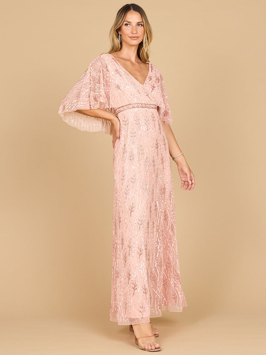 Mother of the Bride Dresses Long Formal Cape Mother of the Bride Dress Lara Dresses 28862 Light Pink