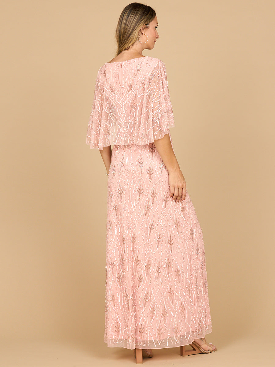 Mother of the Bride Dresses Long Formal Cape Mother of the Bride Dress Lara Dresses 28862 Light Pink