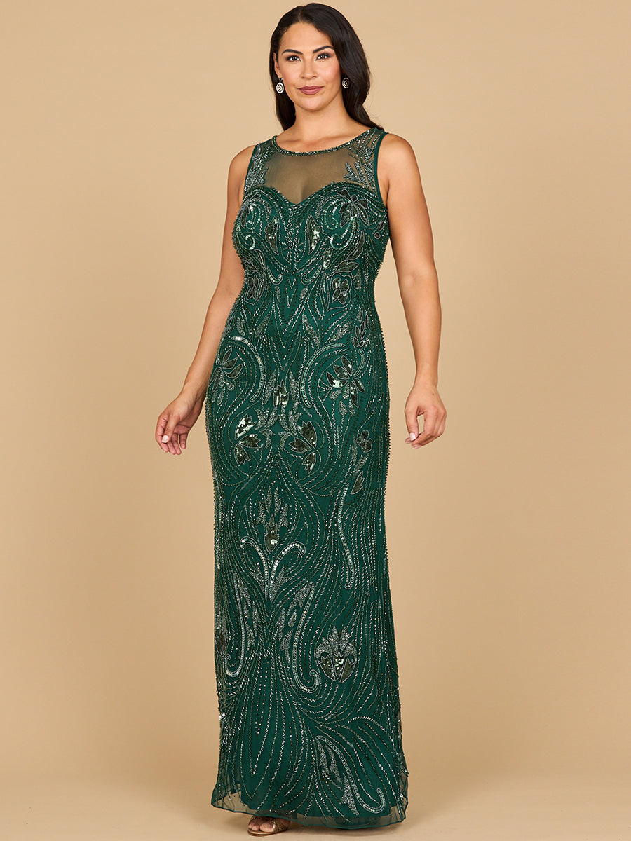 Formal Dresses Long Beaded Evening Formal Dress Dark Green