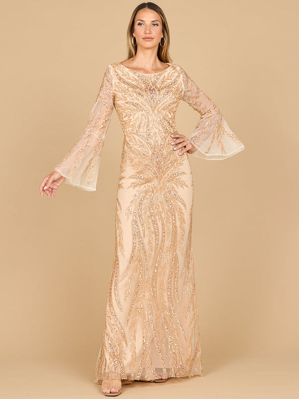 Lara Dresses 28887 Fitted Long Sleeve Beaded Formal Mother of the Bride Dress