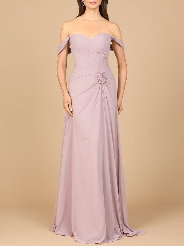 Lara Dresses 28911 Long Floral Applique Formal A Line Dress