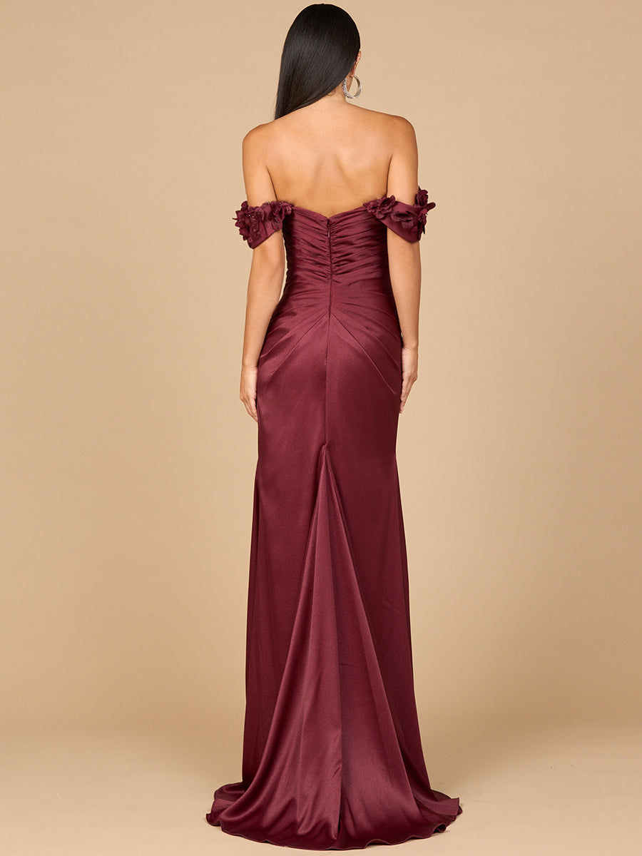Lara Dresses 28916 Long 3D Floral Applique Formal Prom Dress