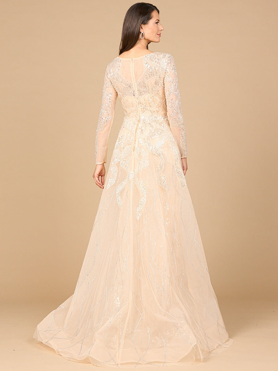 Lara Dresses 28933 Long Lace Formal Overskirt Evening Dress